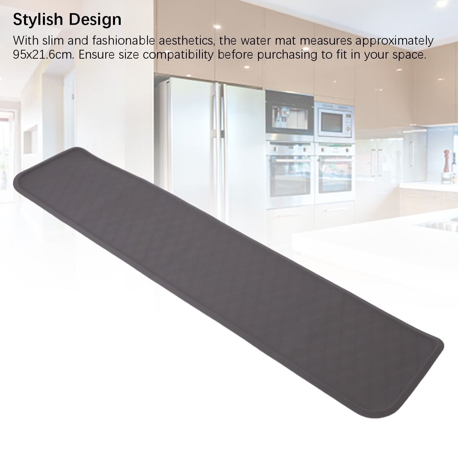 Under Refrigerator Drip Tray, Raised Edge Refrigerator Spill Mat Silicone Anti Slip Floor Protector  For Washing Cabinet