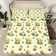 thumbnail image 2 of Homewish Lovely Lions Monkey Full Size Sheets,Zoo Animal Zebra Bed Sheets,Yellow Green Sheet Sets For Boys Teens，Luxury Bedroom Decor,4pcs, 2 of 7