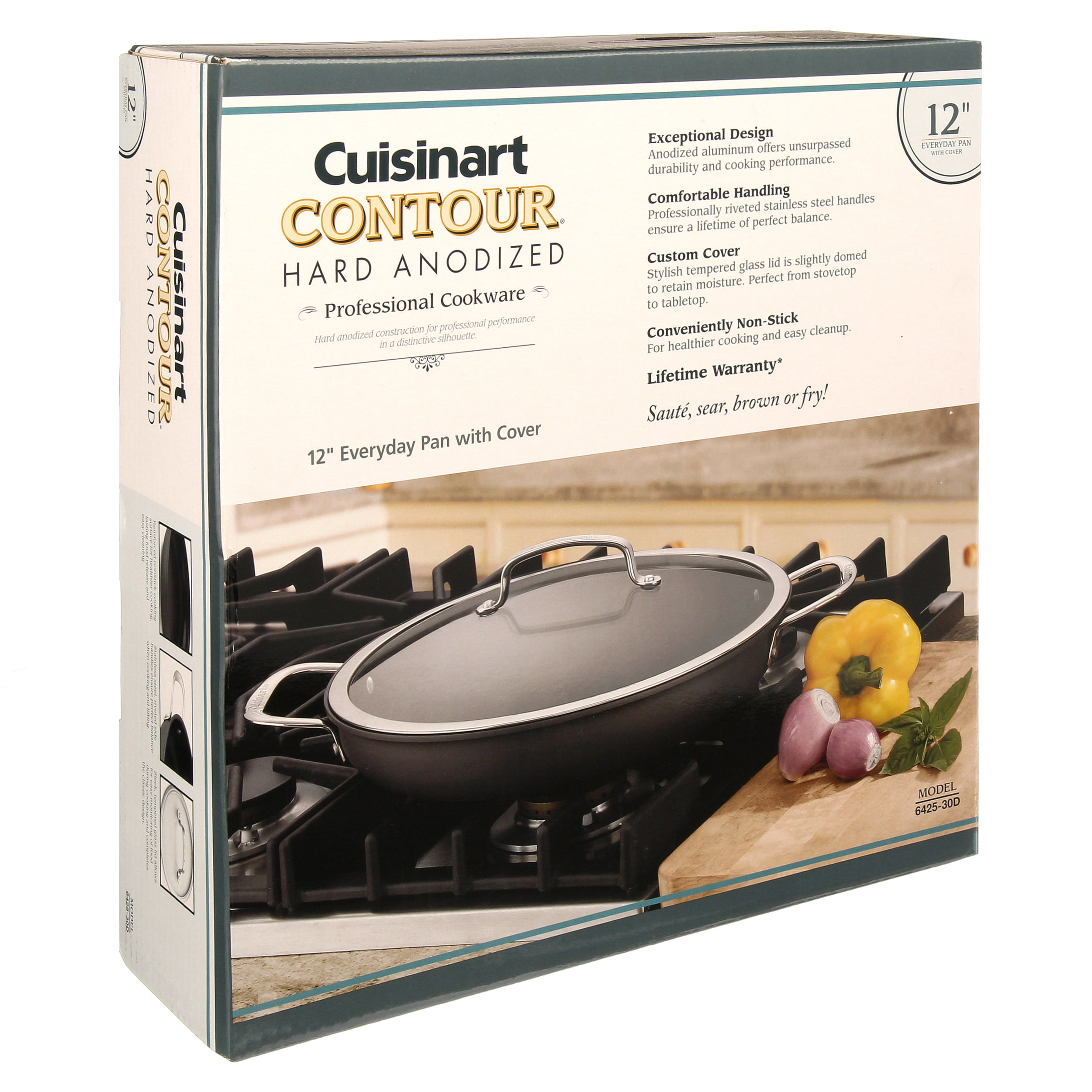 Cuisinart Contour Hard Anodized Everyday Pan with Cover, 12 inch