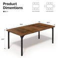thumbnail image 3 of Ktaxon 70.8" Dining Table for 6~8, Farmhouse Kitchen Table Large Rectangle Dinner Table for Home, Dining Room, Kitchen, Brown, 3 of 10