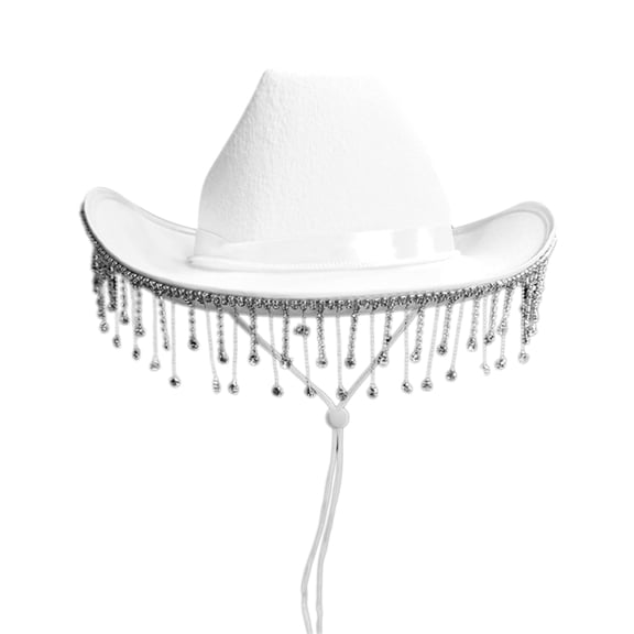 Bridal Cowgirl Hats Glitter Rhinestones Cow Girl Hat Adult Size Wedding Cowboy Hat for Bachelorette Party 3 Color