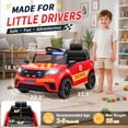 thumbnail image 2 of UBesGoo Licensed Land Rover 12V Kids Fire Rescue Ride On Car, Powered Ride on with Remote Control, Detachable Handheld Microphone, Siren & Emergency Lights, Bluetooth, Ages 2-5, 2 of 11