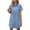 BU3, variant on Dresses Solid Color Women Short Sleeve Button Down Flowy Tiered Denim Dress Classic Sundress Flowy Vacation Dress