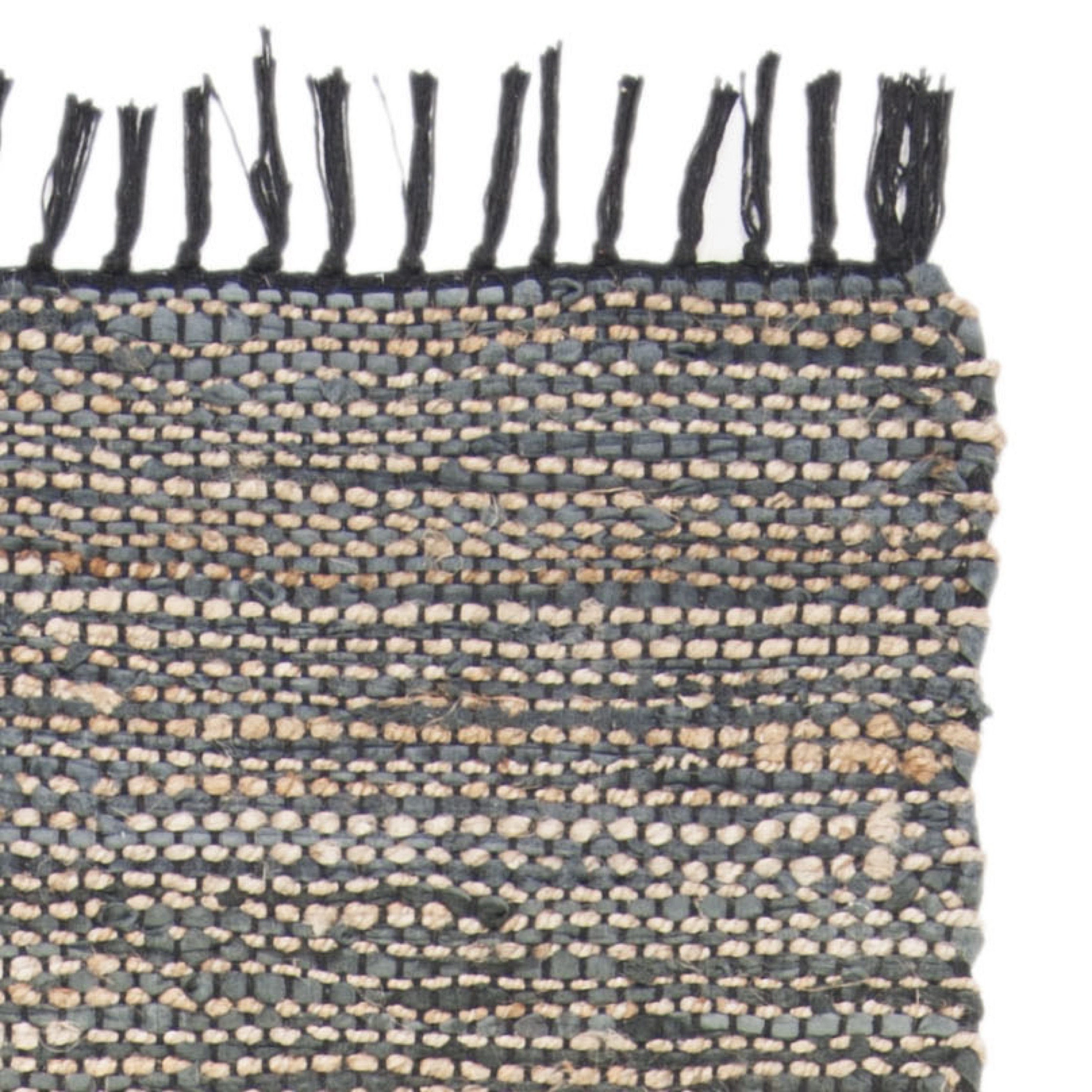 SAFAVIEH Vintage Leather Zharko Solid Braided Fringe Runner Rug, Grey, 2'3" x 9'