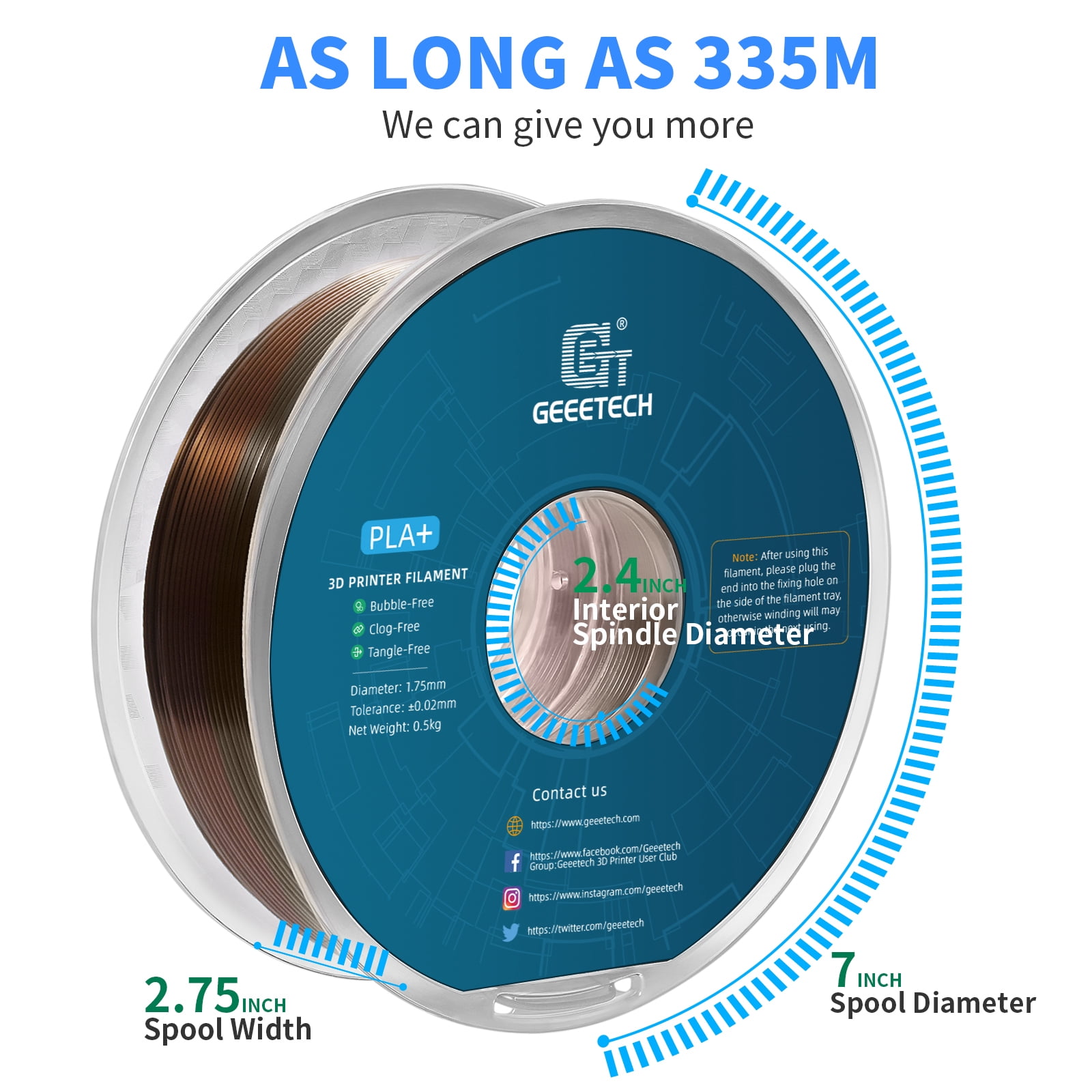 Geeetech semi-red and semi-copper 3D Printer PLA Filament 1KG Toughness Enhanced Filament with 1.75mm Dimensional Accuracy +/-0.03mm, 1080 Feet per Roll, Vacuum Packaging