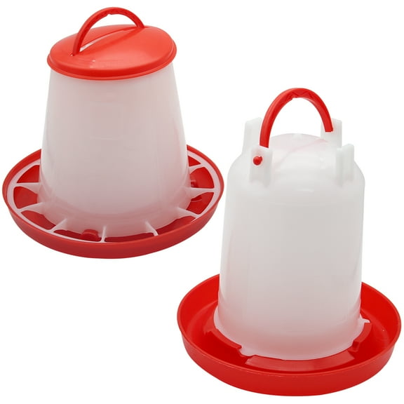 Chick Feeder and Waterer Kit, 1.5kg Chick Feeder and 1.5L Chick Waterer for Poultry Duck Quail Hanging Poultry Plastic Containers for Outdoor