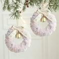 thumbnail image 7 of Yhmxh Christmas Hanging Ornaments Gold Bells, Christmas Tree Decoration with Red Bow, Small Plush Wreath Xmas Winter Party Hanging Decorations for Kitchen Cabinets, Window, Christmas Wreath Decor, 7 of 7