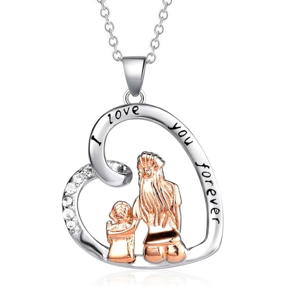 S925 Sterling Silver Infinity Love Heart Necklaces for Women Grandma Granddaughter Cute I Love You Forever CZ Chain Pendant Necklace Christmas Birthday Jewelry Gifts for Mom Dad Daughter