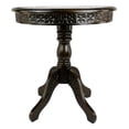 thumbnail image 5 of Floral carved table 23.5Wx23.5Dx26"H brown wooden three-legged table, 5 of 5