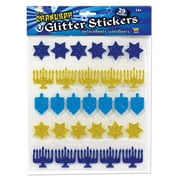 HANUKKAH GLITTER STICKERS-26 PCS 12 PACK