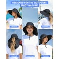 thumbnail image 6 of Womens Sun Hat Outdoor UV Protection Wide Brim Fishing Hat with Ponytail Hole Neck Flap for Beach Hiking Camping, 6 of 7
