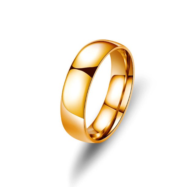 Anillo de acero de titanio popular Anillo liso de arco de 6 mm Joyería simple a juego Fácil de combinar