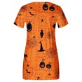thumbnail image 5 of Blusa informal con estampado de botones y cuello en V de manga corta a la moda para mujer Pompotops qwe23227, 5 of 5