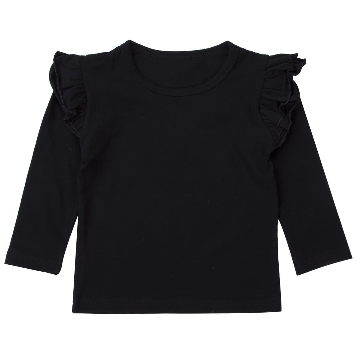 Qiylii Kids Baby Girl Plain Tee Shirts Ruffle Short Sleeve Basic Cotton T-Shirt Tops Blouse Clothes for Toddler Qiylii Kids Baby Girl Plain Tee Shirts Ruffle Short Sleeve Basic Cotton T-Shirt Tops Blouse Clothes for Toddler