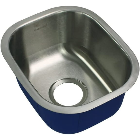 Transolid MUSB15137 Meridian Single Basin Undermount Bar Kitchen Sink, 15-in x 13-in x 7-in, Stainless Steel