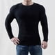 thumbnail image 2 of Hombres Casual Sólido Cuello Redondo Jersey Suéter de Manga Larga Slim Fit Bottoming Knit Top Pompotops oipoqjl34504, 2 of 6