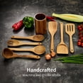 thumbnail image 5 of Wooden Cooking Utensils Set  8-piece Wood Rustic Non-scratch Heat Resistant Color Plastic Free Kitchen, 5 of 6