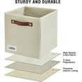 thumbnail image 5 of Collapsible Fabric Storage Cube Bins with 2 Reinforced PU Handles, Foldable Storage Organizer Baskets for Closet, Shelves, Living Room | 11"x11"x11", 4 Pack, Gray & White, 5 of 14