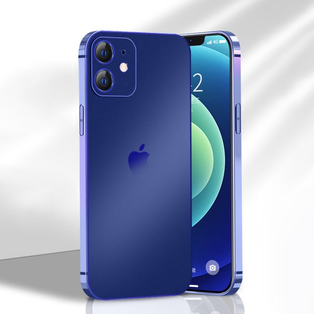 Ultra Delgado Caso Del Teléfono iPhone 11/12 Pro Max Borde Recto Cuadrado Suave TPU A Prueba De Golpes 12 Chapado Mate