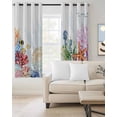 thumbnail image 2 of Coastal Kitchen Curtains Blue Summer Beach Nautical Starfish Coral Cafe Short Curtains for Bathroom Blackout Window Curtain Grommet Small Window Treatment Drapes for Bedroom Living Room 52"x45"x2, 2 of 9