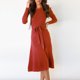 thumbnail image 1 of Vestido de corte A con vuelo para mujer con cinturón Vestido informal elegante para ir al trabajo Ygjytge Rojo T M para Mujer, 1 of 8