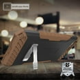 thumbnail image 2 of Case for iPhone 8 Plus, Brown Tri-Shield Rugged Cover [with Kickstand + Credit Card Wallet Slot + Wrist Strap] for Apple iPhone 8 Plus, iPhone 7 Plus, 2 of 5