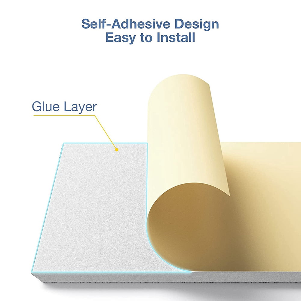 Self-Adhesive Acoustic Panels, Sound Proof Padding, Sound Absorbing Panel for Home, White, 12 Pack