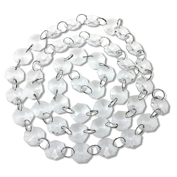 Centro de árboles de decoración de boda Qarigey Cuentas octagonal de acrílico transparente 14 mm
