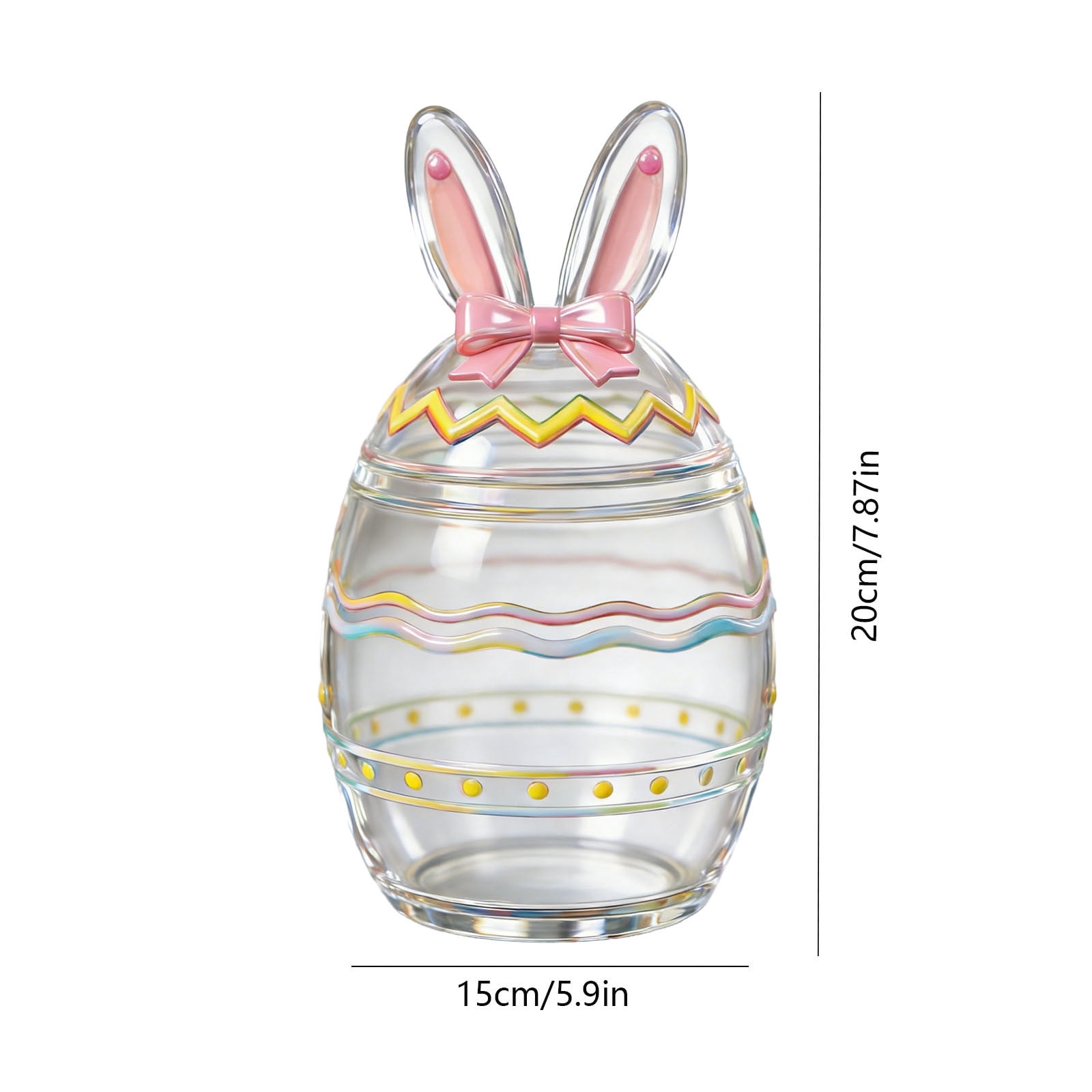 Easter Themed Glass Candy Jar with Lid, Rabbit and Egg Decorative Storage Container, Airtight Treat Jar for Kitchen Counter, Festive Holiday Gift Box for Sweets and Snacks