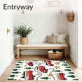 thumbnail image 3 of ODIKA 3x5 Machine Washable Non-Slip Area Rug, Holiday Gifting Caravan with Fir Trees and Accents High Traffic Rug with Pad, Red, 645636, 3 of 8
