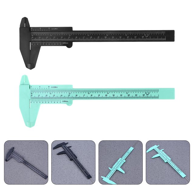 ADDHAT 2Ud Herramienta De Medición Caliper Plástico Compacto 150Mm Portátil Para Uso En Diferentes Aplicaciones