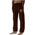 thumbnail image 1 of KIHOUT Mens Cotton Linen Drawstring Pants Elastic Waist Casual Jogger Yoga Sweatpants, 1 of 4