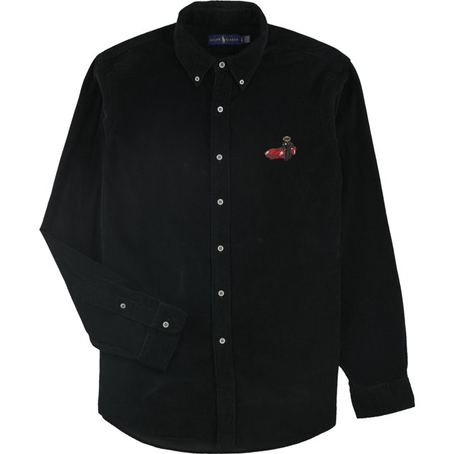Camisa con Botones Ralph Lauren diseño de oso para hombre negro XXL