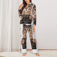 thumbnail image 3 of Kll Cat Holding Mugshot Sign Print Women'S Long Sleeve Pajamas With Pants Sleepwear Loungewear 2 Set-Small, 3 of 9