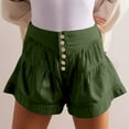 thumbnail image 4 of Womens Summer Shorts Women Flowy Shorts Elastic High Waist Solid Color Casual Pants Wide Leg Short Pants Green XXL, 4 of 7