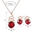 thumbnail image 5 of Ziurtnc 1 Set Women Necklace Geometric Cubic Zirconia Twisting Elegant Red Square Rhinestone Inlaid Stud Earrings Kit Fashion Jewelry, 5 of 7