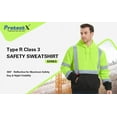 thumbnail image 4 of ProtectX Hi Vis Safety Hoodie for Men Women, Class 3 Reflective High Visibility Sweatshirt with Large Pocket, Long Sleeve Hooded Drawstring Pullover for Work & Construction, Green, X Large, 4 of 7