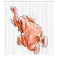 thumbnail image 3 of Ambesonne Animal Shower Curtain, Savannah Themed Watercolor, 69"Wx84"L, Orange and White, 3 of 3