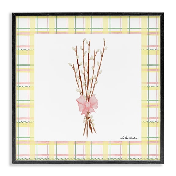 Pastel Spring Pussy Willow Black Framed Giclee Art, design by Lee Ann Sanders