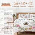 thumbnail image 6 of Queen 4 Piece Bedding Set Rustic Bee Flower Wreath Soft Breathable Duvet Cover and Pillowcase,Farmhouse White Wood Board Duvet Cover Set Washable Bed Sheets for Bedroom Dormitory Guest Room, 6 of 9