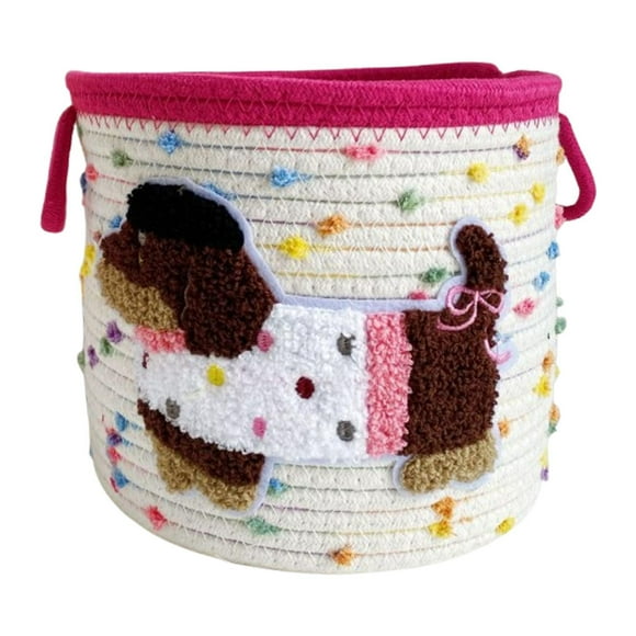 Cesta de almacenamiento de juguetes,Cesta de almacenamiento de juguetes para perros lindos,Cesta organizadora decorativa para estante pequeño,Contenedor de almacenamiento de juguetes para