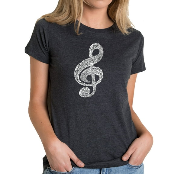LA Pop Art Women's Premium Blend Word Art T-shirt - Music Note