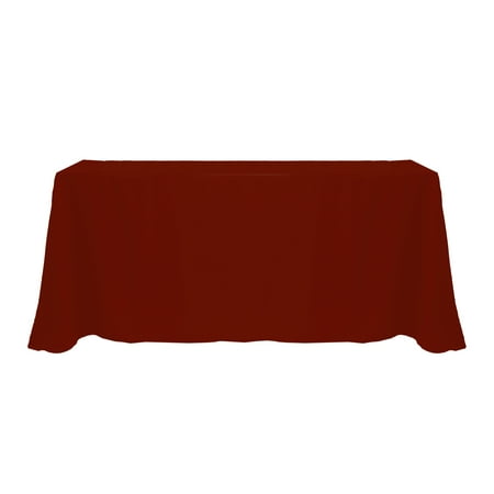 

Ultimate Textile (5 Pack) 108 x 156-Inch Rectangular Polyester Linen Tablecloth with Rounded Corners - for Wedding Restaurant or Banquet use Brick Rust Red