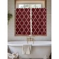 thumbnail image 4 of Deep Red Morocco Living Room Curtains 2 Panel, Retro Farmhouse Quatrefoil Plaid Cafe Window Treatment, Farmhouse Bedroom Bathroom Kitchen Curtains Drapes 104"x54", 4 of 6