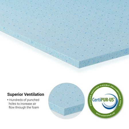 Furinno 2-inch HD Gel-Infused Foam Mattress Topper, Firm ...
