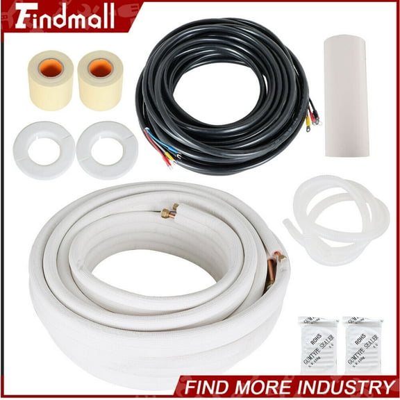 findmall 50 Feet Install Kit For Mini Split Heat Pump Systems 1/4" - 3/8" Dia.