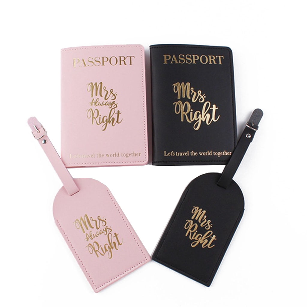 YEUHTLL Mr Mrs Passport Covers Luggage Tags Gift Set for Couples Honeymoon  Travel Case 