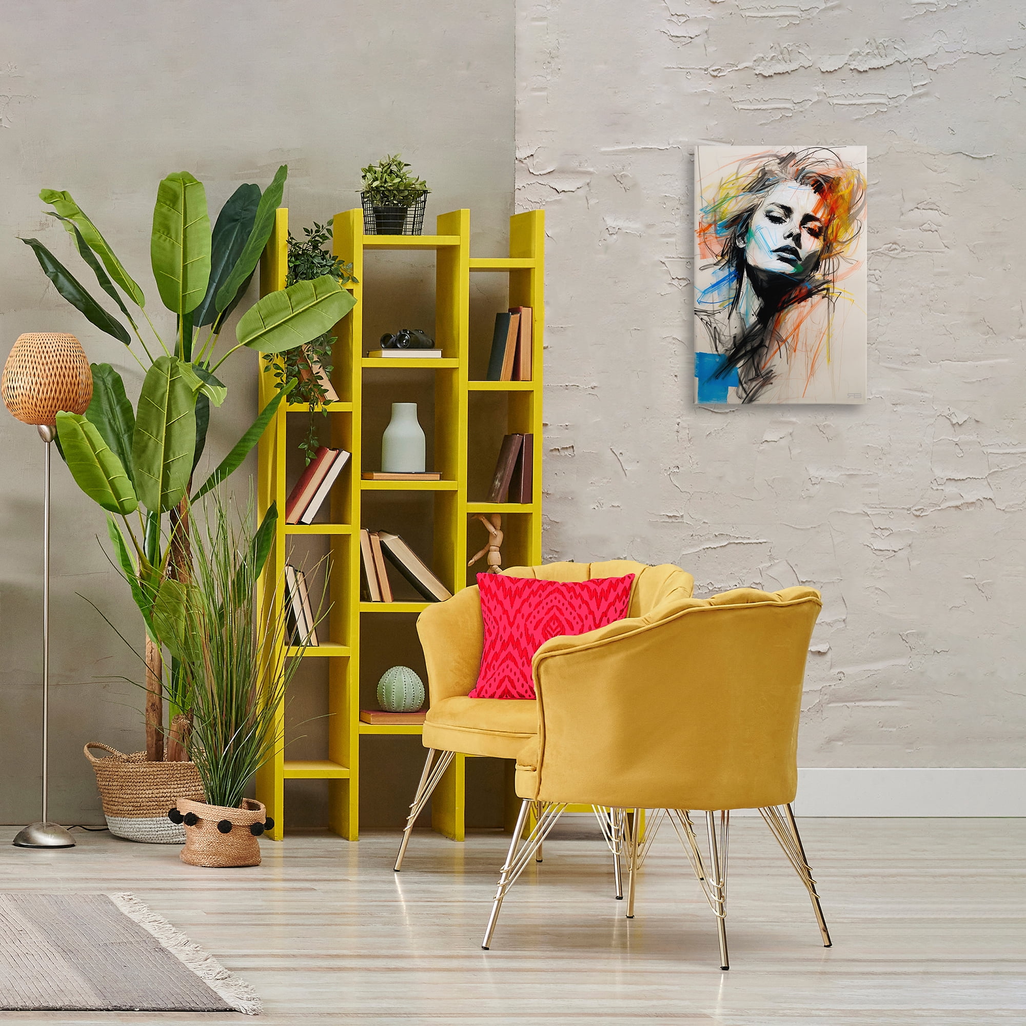 Stupell Industries Chaotic Sketch Portrait Novelty Painting Gallery Wrapped Canvas Art Print Wall Art, 16 x 24