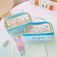 thumbnail image 4 of Sanrio Hello Kitty Portable Pencil Case Cute Cartoon Transparent Double Layer Pen Bag Girl Student Stationery Storage Pencil Box, 4 of 5