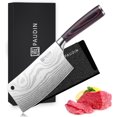 thumbnail image 1 of Cuchillo de cocina para chef, cuchillo de carnicero para cortar carne, cuchillo de carnicero, cuchillo de carnicero con hoja forjada y mango de madera, cuchillo de carnicero para cortar carne y, 1 of 8